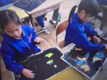 ２年生　版画がついに完成！